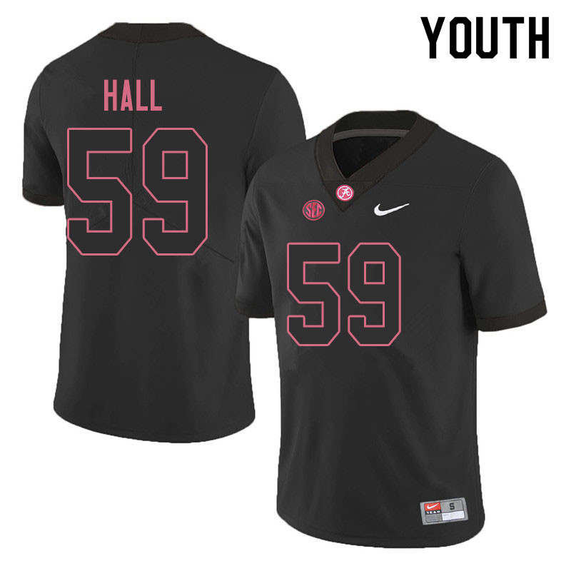 Alabama Crimson Tide Youth Jake Hall #59 Black NCAA Nike Authentic Stitched 2019 College Football Jersey DZ16N08KN